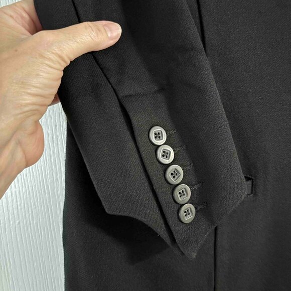 CAbi 3/4 sleeve Black jacket with shoulder pads.  Size 2 - Picture 3 of 4